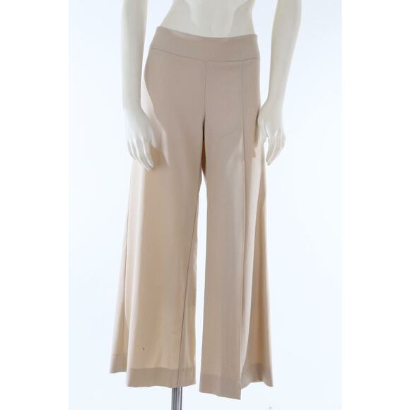 VANESSA PALMER Beige Cut Out Double Slit Wide Leg Pants Size 4 - Picture 4 of 12